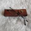1PC Classic Leather Presbyopic Glasses Case Women Elegant Leather Glasses Box Suitable for Narrower Glasses