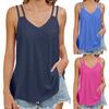 Женская летняя освежающая майка без рукавов, повседневная майка со свободным ремешком и открытой спиной