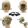 Airsoft Face Guard, Goggles, Hat, and Protector Mask Set with Mesh Ear Protection, 3-Band Design, Stable, Fog-Free, Breathable, Lightweight, Windproof