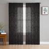 Floral Black Texture Modern Curtains For Living Room Transparent Tulle Curtains Window Sheer For The Bedroom Accessories Decor