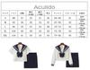 Aculldo Sailor White Short Long and White Kansai Open Cute Cosplay JK Student High School Student School Cultural Authentic Uniform Sleeve Size