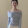 2024 Early Autumn Women's Off-Shoulder Knit Sweater: Versatile One-Shoulder Fashion Top