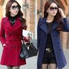 Autumn and Winter New Women's Clothing New Korean Version Slim-fitting Woolen Coat Long