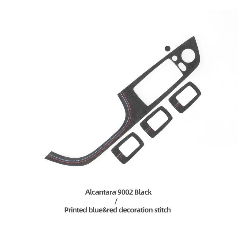 Betterhumz Car Door Armrest Window Switch Panel Sticker Trim for BMW E90 E91 E92 E93 325 2005-2012 Made of Alcantara Accessories