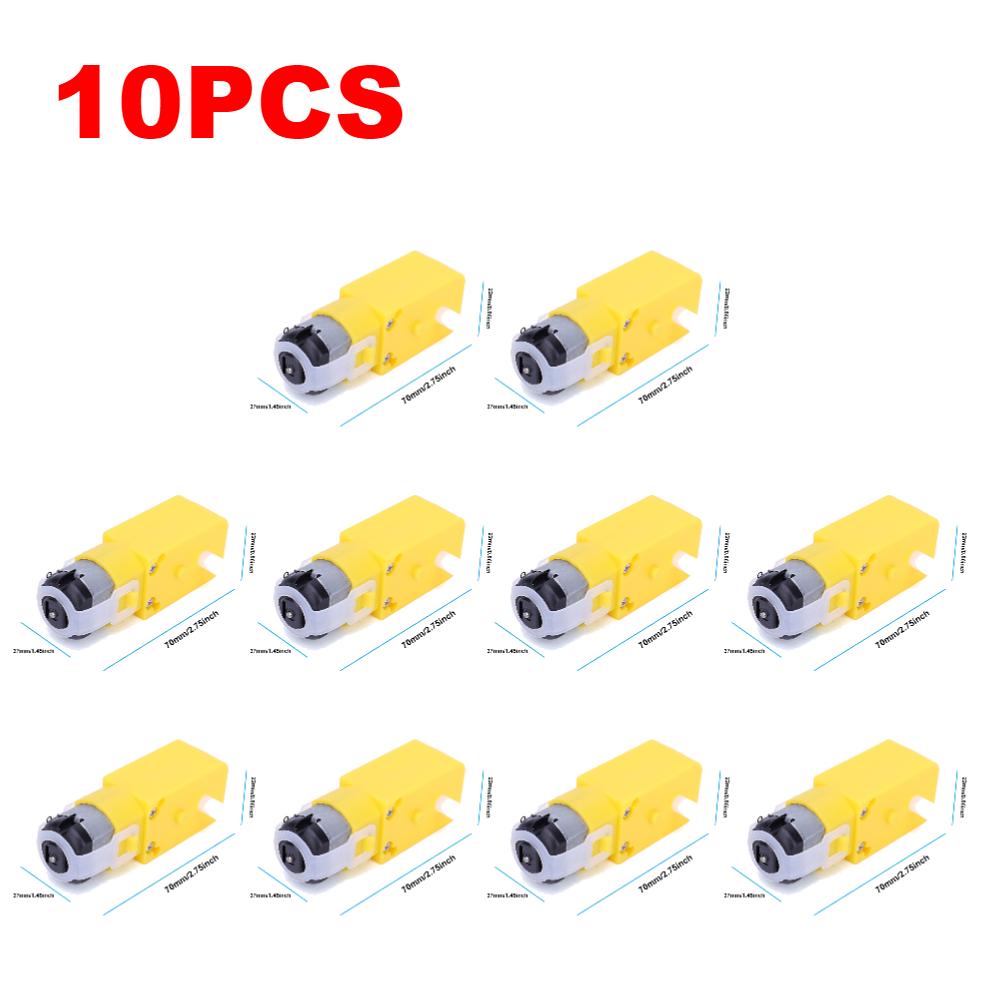 10-50PCS DC 3-12V Dual Shaft Geared TT Motor EMC Gearbox Engine for DIY Smart Car Robot Chassis Four Drive Tire Wheel Assembly
