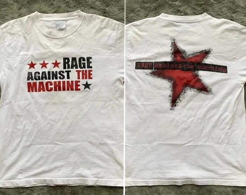 Rage Against The Machine Star T-Shirt, 00s RATM Rock Band Album Graphic Shirt, R