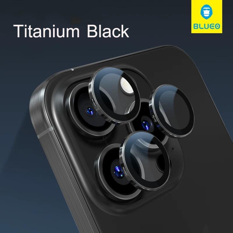 Blueo Sapphire Material For iPhone 16 Pro Max Camera Lens Protector, Metal Anti Scratch Cover for iPhone 16 Pro Lens Protector
