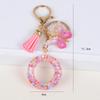 Розовый брелок с пайетками, подвеска с буквой, серьги-шармы