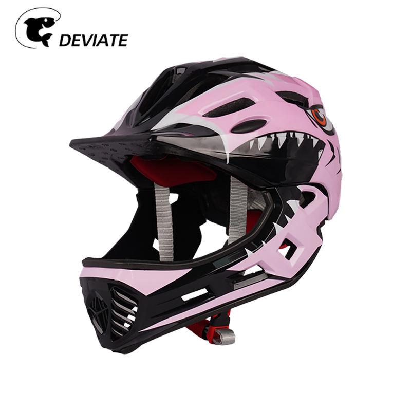 Cool Shape Full Face Bicycle Helmet for Kids for Mountain Biking and Skating Protective ABS Material Kids Bike Helmet