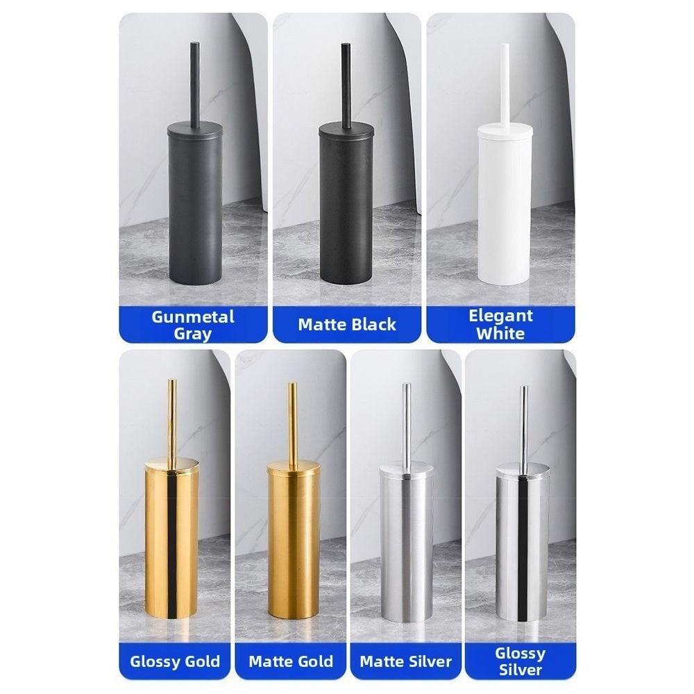 Stainless Steel Toilet Cleaning Brush No Drill Bathroom Cleaning Tool Toilet Brush Set Restroom