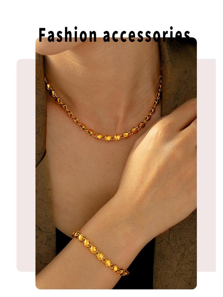 Элегантный европейский и американский набор цепочки и браслета - медные украшения для женщин