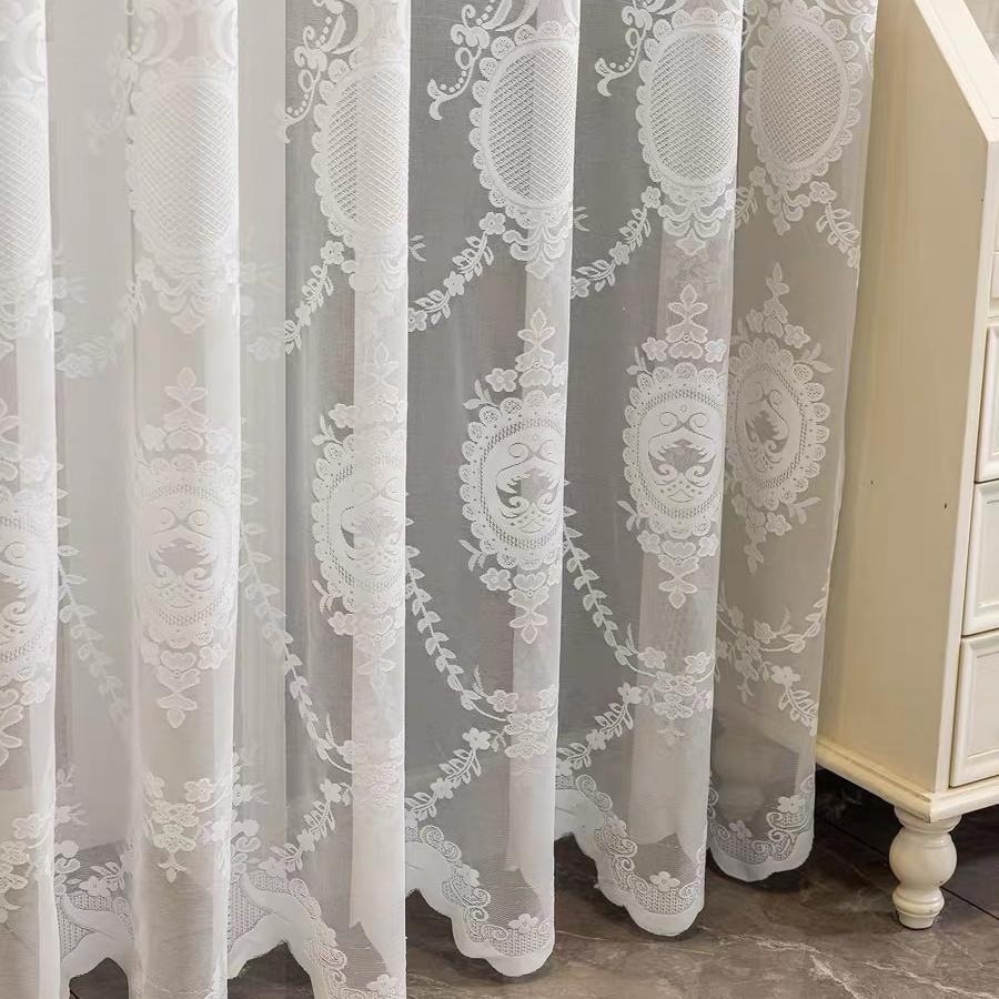 Элегантные полупрозрачные шторы в корейском пасторальном стиле с цветочным рисунком - Полупрозрачные полиэстеровые драпировки, идеально подходящие для декора спальни и гостиной, Шторы