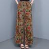 Summer Wide Leg Pants for Women High Waist Vintage Clothes Plus Size Loose Elastic Waist Casual Pants