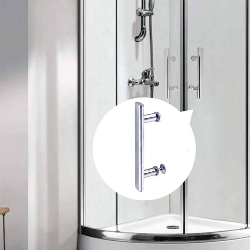 2 шт./упак. серебряная ручка для двери душевой кабины, ручка для стеклянной двери ванной комнаты, сделай сам, нержавеющая сталь, 145 мм, центры отверстий, ручка для двери душа