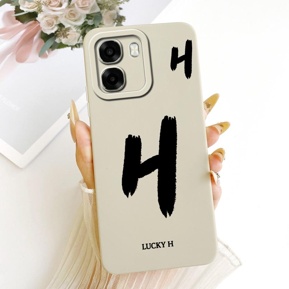 For OPPO A6X A6 A6T Pro 4G 5G 2026 Lucky Initial Letter Phone Case For Oppo A6 A6x A6t Soft Silicone Shockproof Cases Bumpers