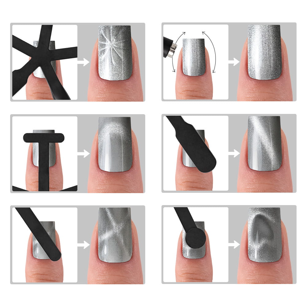Lakier Hybrydowy Led/Uv Gel Polish Mollylac Cat Eye Foxy Eyes Nr 558 Multicolor Chrom 10G