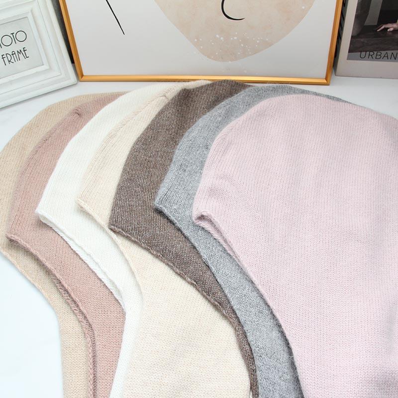 Autumn and winter hooded scarf integrated women's soft waxy knitted thermal hat outdoor windproof neck protection versatile hat hot-selling