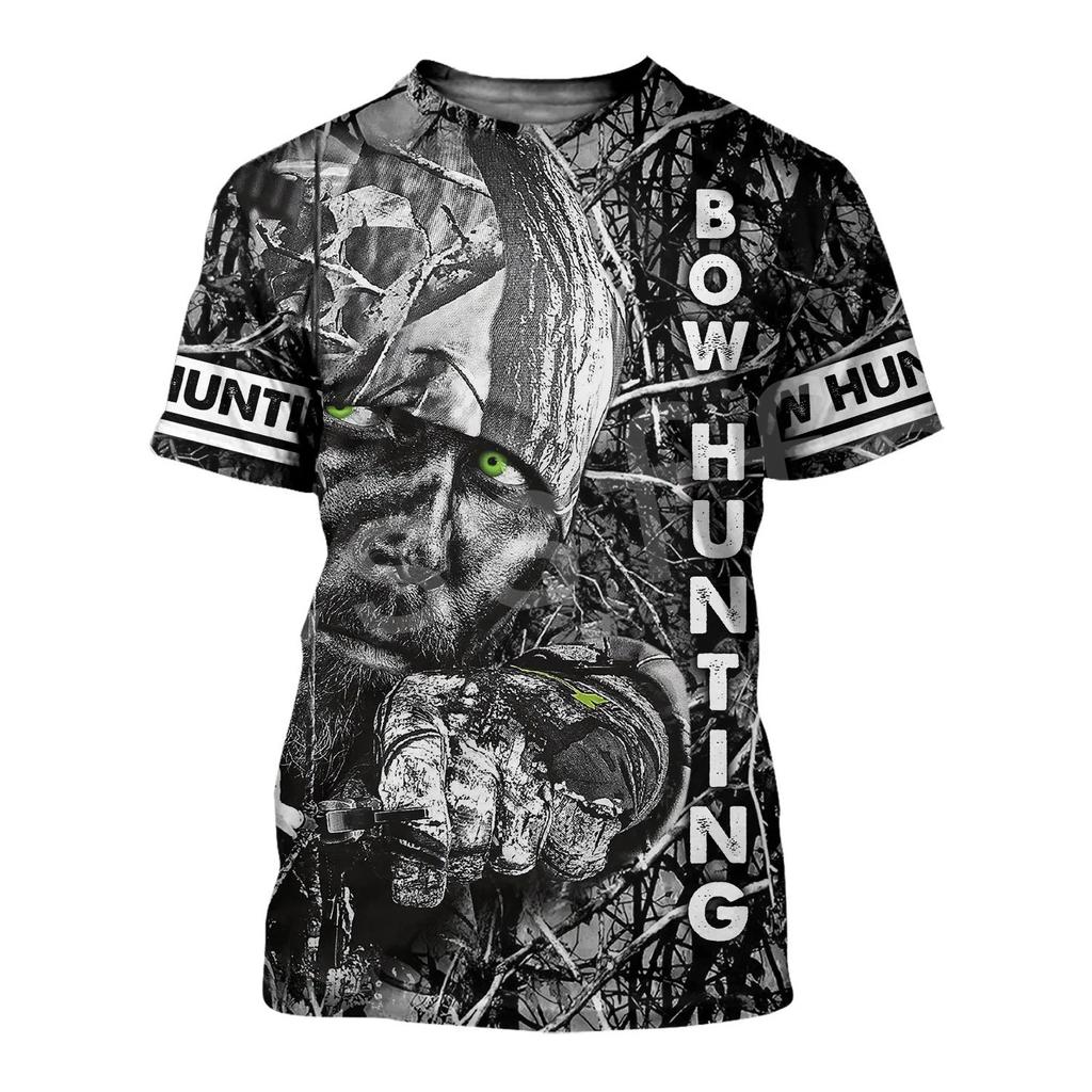 Мужская футболка с коротким рукавом с 3D принтом, уличная камуфляжная уличная камуфляжная уличная охотничья охота на животных, повседневная одежда большого размера2022