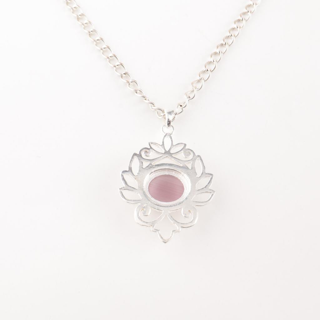 Purple Cat's Eye Gemstone 925 Sterling Silver Jewelry Handmade Pendant For Her CP-1-47