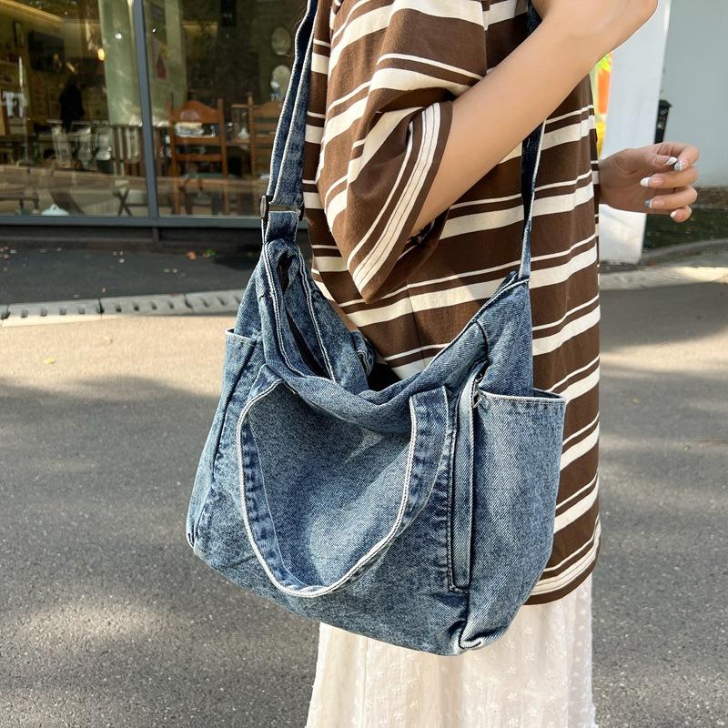 Джинсовая сумка, женская сумка через плечо, большая вместительная сумка через плечо для мужчин, сумка-мессенджер