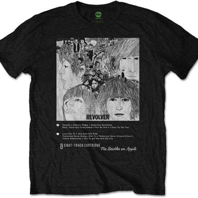 Мужская футболка Beatles Revolver 8-дорожечная приталенного кроя черная