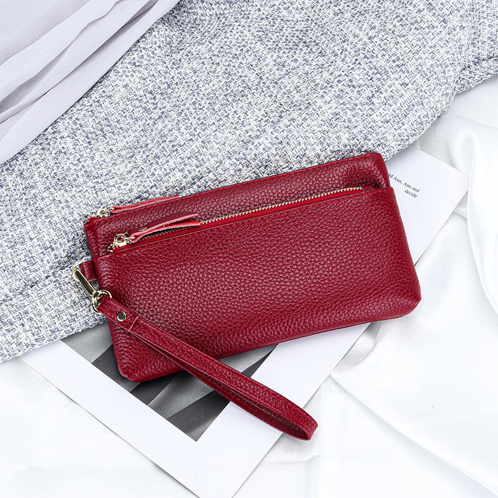 Женский кошелек-клатч из коровьей кожи большой вместимости с отделением для телефона