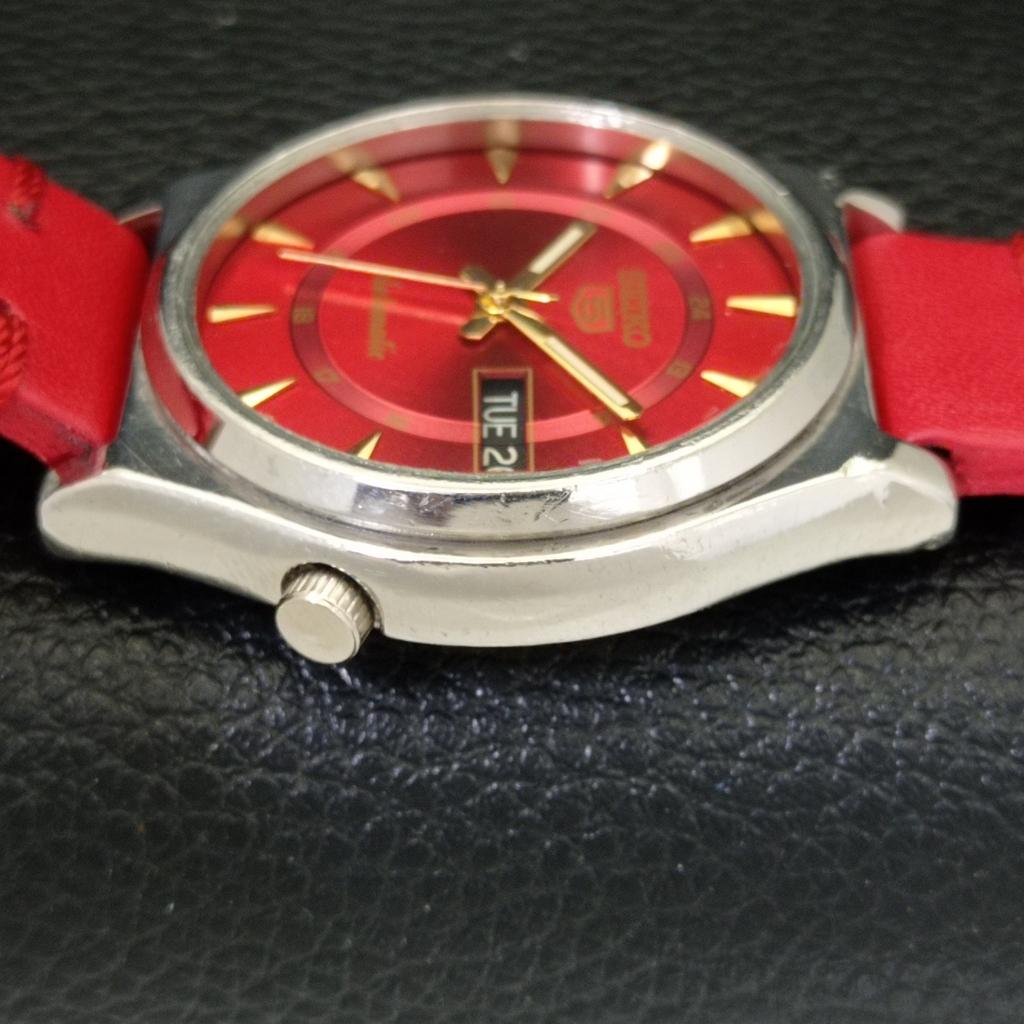 Б/У винтажные мужские часы SEIKO 5 AUTOMATIC 7019A из Японии с красным циферблатом a433409-2 R116-a433409