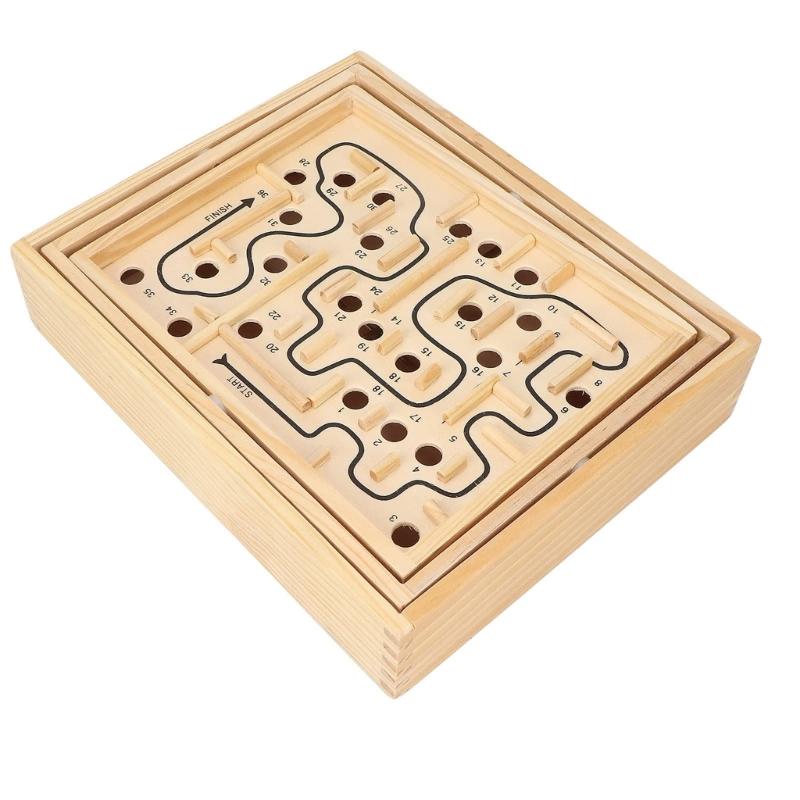Educational Maze Puzzle Game Toy For Adult and Kids Concentration and Balance Skill Training Bead Maze Board Game Toy
