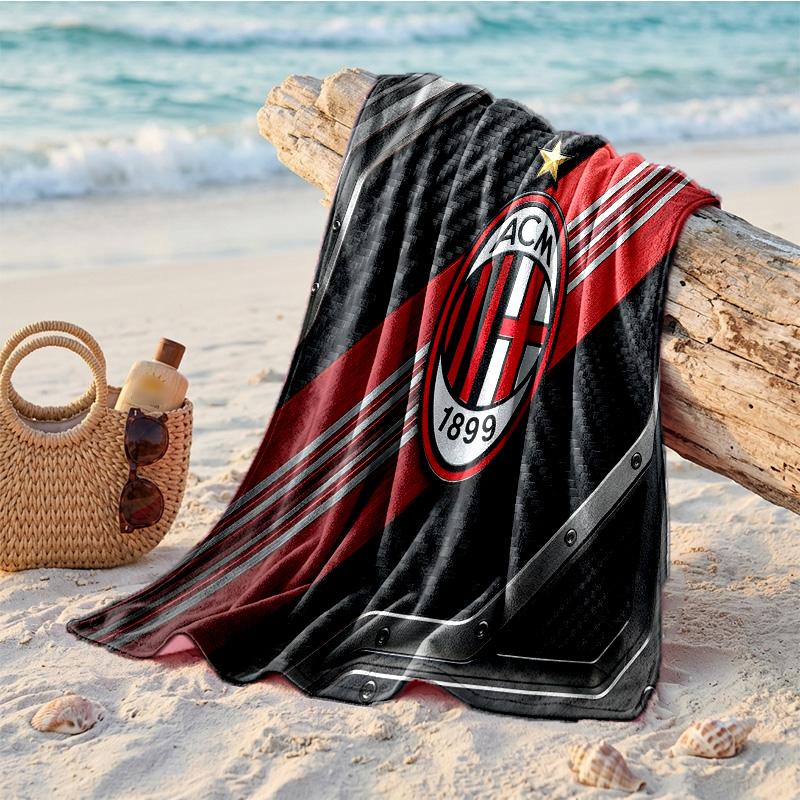 Пляжное полотенце из микрофибры с принтом AC Milan, быстросохнущее, впитывающее, большого размера, для пляжа, плавания, путешествий