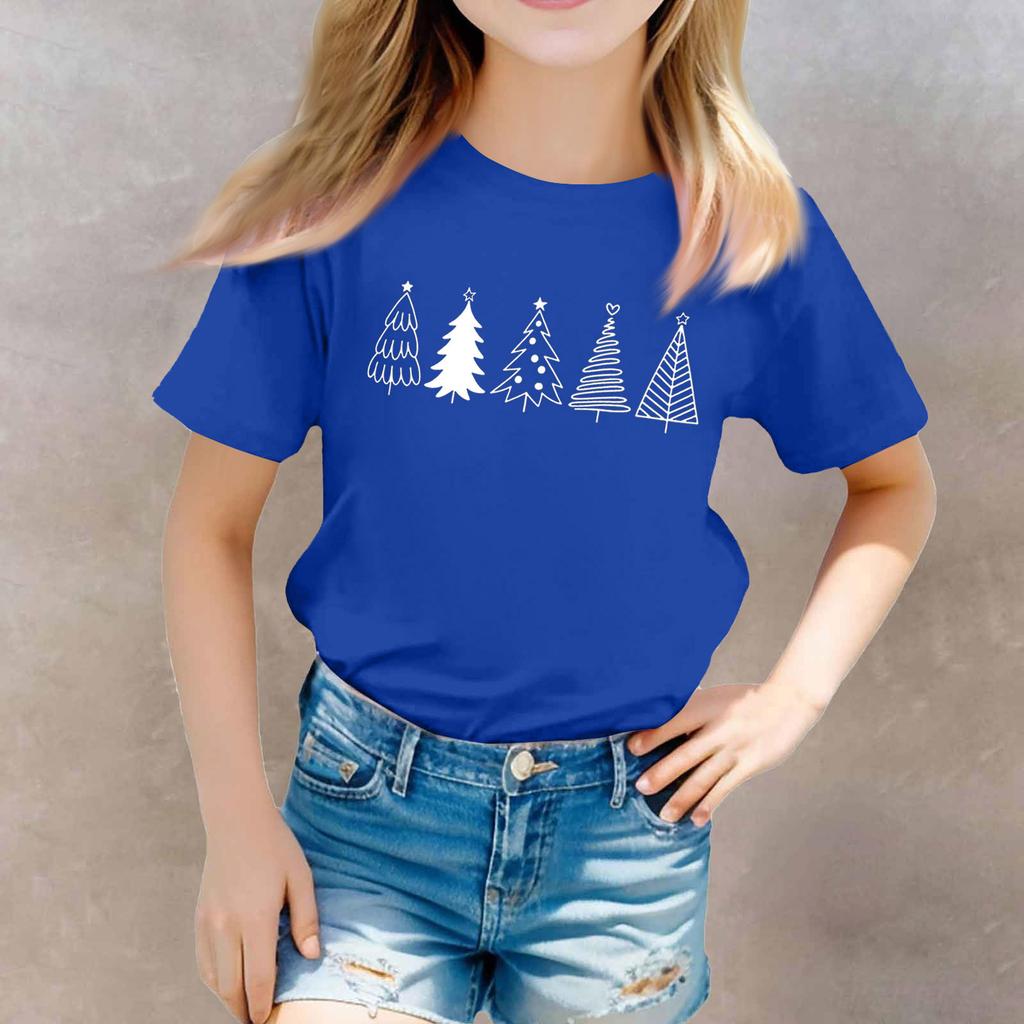 Christmas Day Toddler Girl Boy T-Shirts Kids Top Boys And Girls Printed Short Sleeved T-shirt