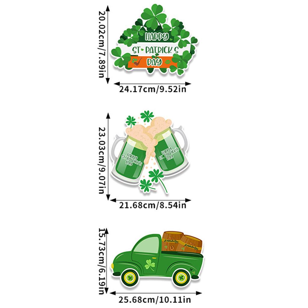 St Patrick Shamrock 3Pcs Paper Door Hanging Decoration for Party Home Decor