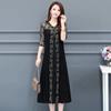 Платье больших размеров, женское летнее черное платье средней длины, однотонное свободное платье, платье большого размера для вечеринок и свиданий