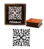 Printtoo Brown Square Wooden Rubber Stamp Leaf Pattern Craft Textiles Stamps-2 X 2