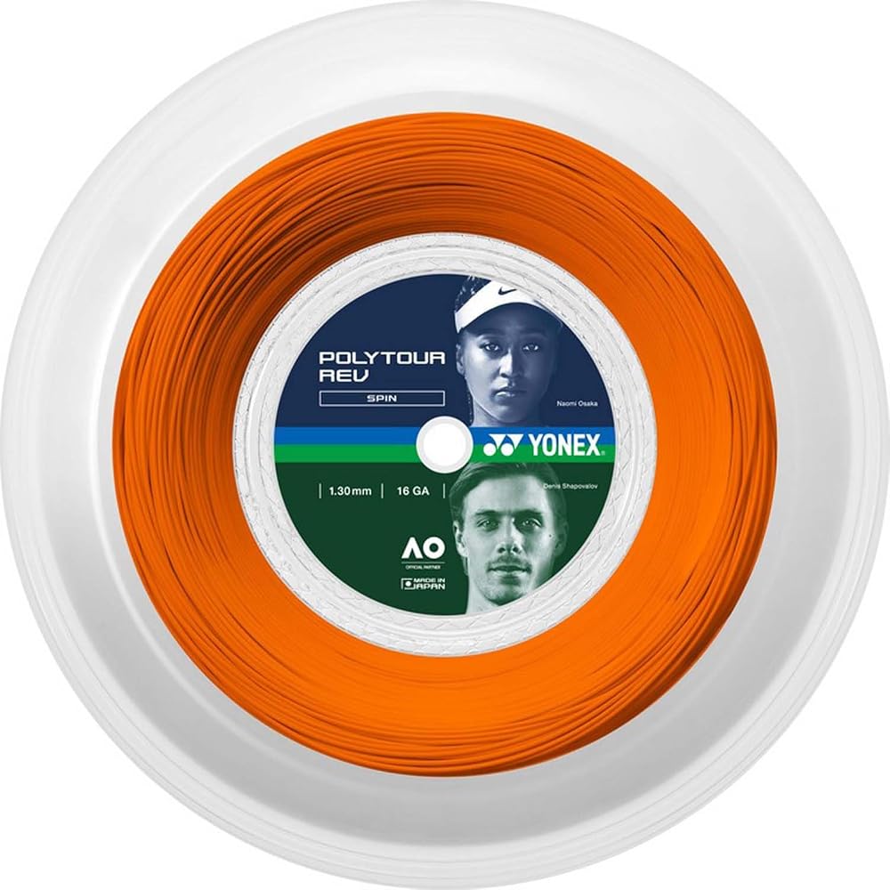 YONEX Poly Tour Rev Tennis String 1.30mm 200m Bright Orange
