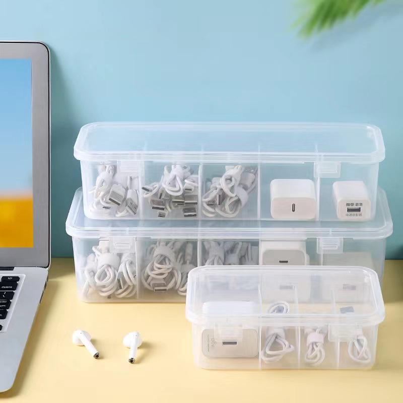 Прозрачный органайзер для кабеля данных, классификация чехла, пылезащитный органайзер для карт с крышкой, коробка для сбора беспорядка для офиса и дома