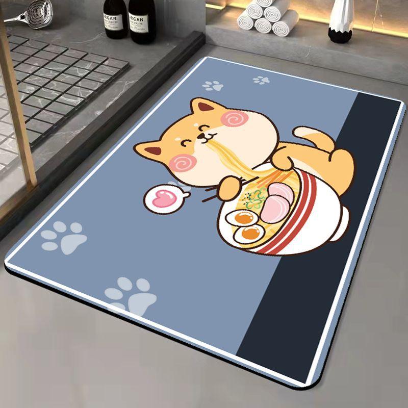 Коврик для пола из диатомовой грязи, впитывающий нескользящий коврик, бытовой коврик для двери, быстросохнущий коврик для туалета, ванной комнаты, душа, коврик для пола