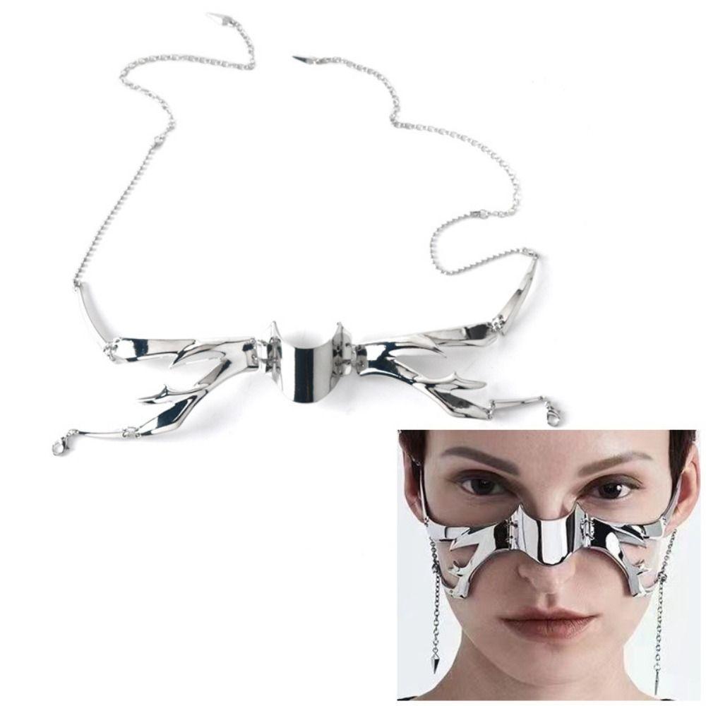 Nose Mechanical Cosplay Party Masks Punk Alien Decent Irregular Metal Face Wearing Kids Gift