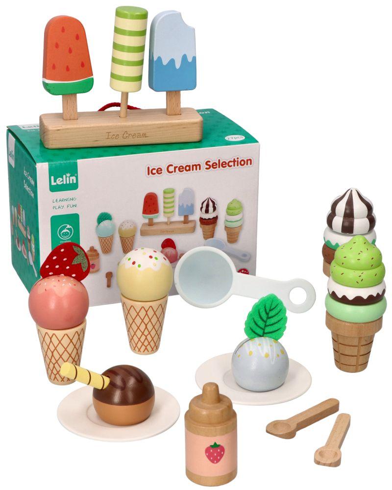 Small Ice Cream Parlor Wooden ice cream serving set Lelin