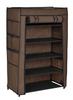 Dark Brown Textile Shoe Cabinet Organizer Rack Shelf Wardrobe