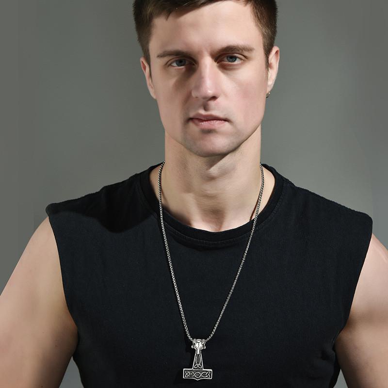 Cool Fox Head Pendant Necklace For Men Retro European American Hip Hop Style Fashion Jewelry