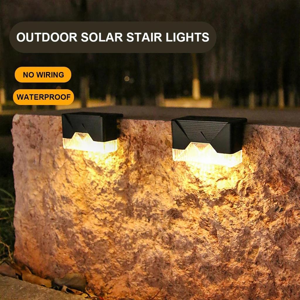 16 шт. солнечные светодиодные наружные палубные светильники, водонепроницаемые ступеньки, лестничные фонари, садовый декор, лампа для дорожки во дворе