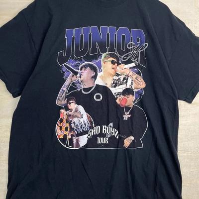 Junior H T Shirt Rap Mexican Sad Boyz Tour Unisexs Xl Black Concert Vintage Washed Graphic Slightly Soft Designer Clothes