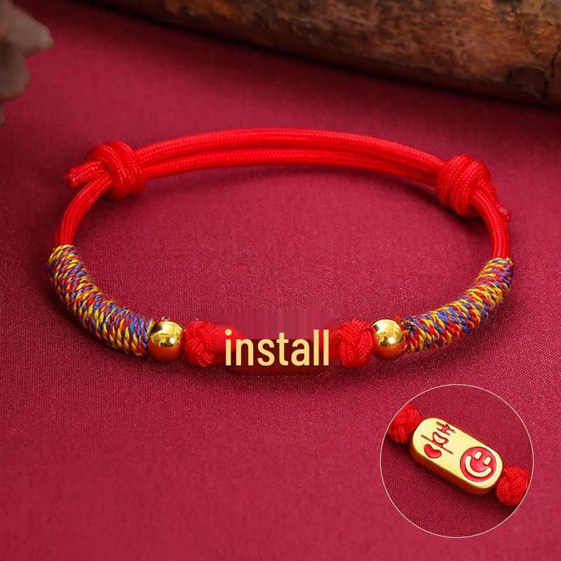 Новый этнический браслет из красной нити с гальванизированными сплавными аксессуарами для мужчин и женщин - Дизайн в пяти цветах для Фестиваля лодок-драконов.