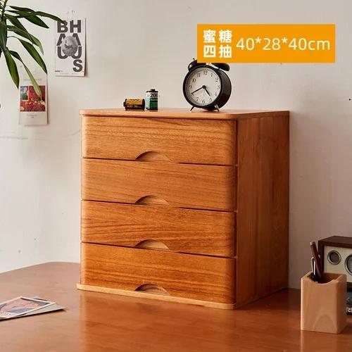 Multi-layer Desktop Storage Boxes Wooden Drawer File Boxt Computer Heighten Rack Solid Wood Debris Storage Cabinet Organizer