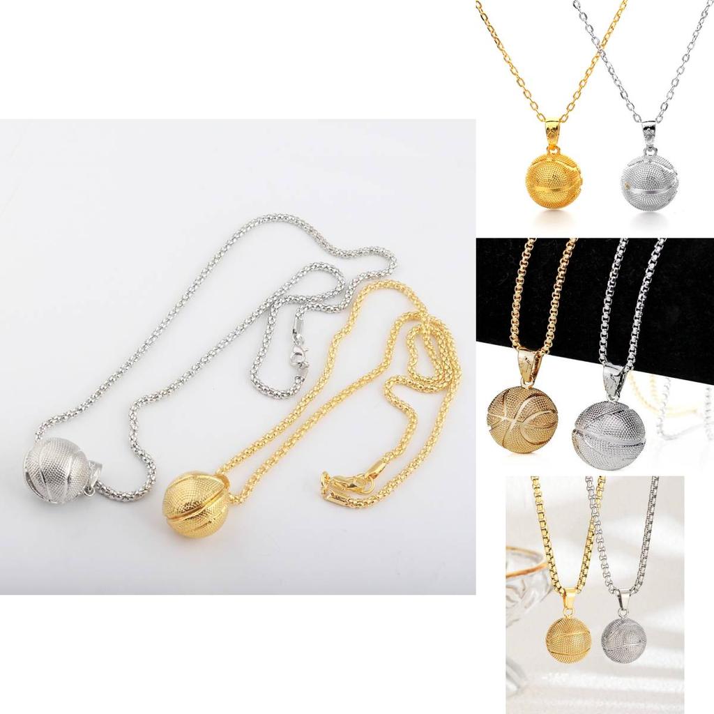 Изысканное 3D ожерелье-подвеска в виде баскетбольного мяча для мужчин с цепочкой из нержавеющей стали