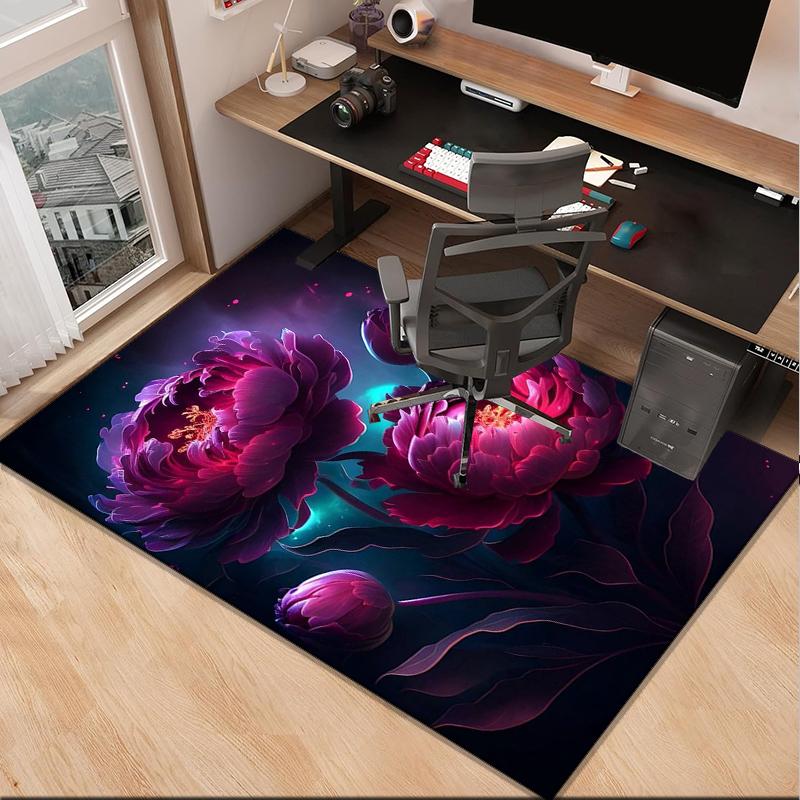 Floral Elegance In Bloom Office Rug Chair Mat, Entryway Carpet, Suitable for Front Door, Bedroom, Living Room, Desk, Holiday Gift