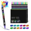 Acrylic Paint Markers 6ML Double-Headed Two-Color Acrylic Marker Pen Children's Painting Stationery Set 72 Colors Pen Marker Pen