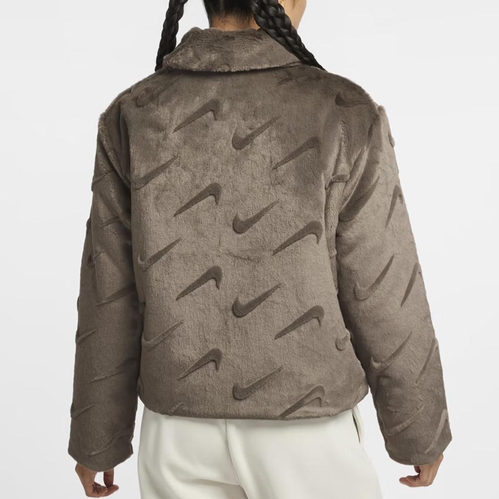 Nike Модная повседневная куртка с длинным рукавом Женские куртки Коричневая FV8020004