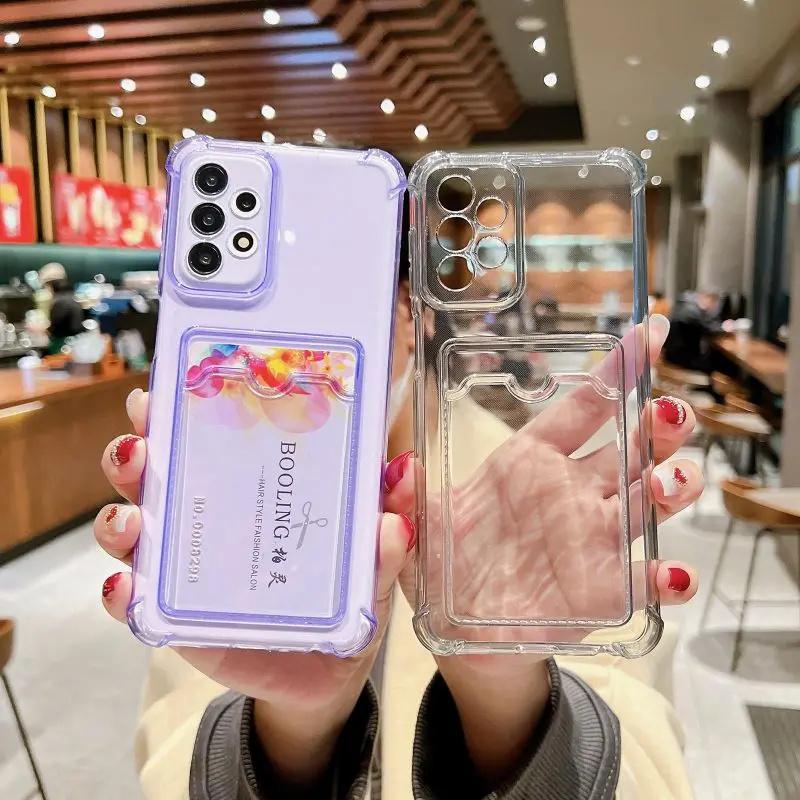 Ударопрочный Мягкий ТПУ Чехол Для Samsung A A3 A2 A1 A4 A34 A14 A24 A3 A33 A13 A2S A32 A12 Слот для Карты Сумка Кошелек Чехол для Телефона