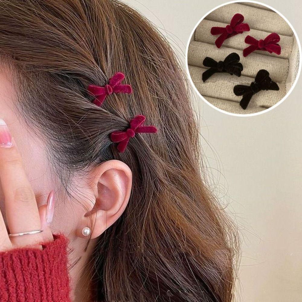 Женский бант Головной убор Бант Заколки для волос Инструменты для укладки волос Мини-заколки Бант Бархатная заколка